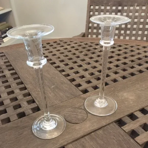 Simon Pearce pair of glass candlesticks - Picture 3 of 6